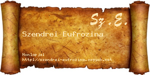 Szendrei Eufrozina névjegykártya