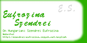 eufrozina szendrei business card